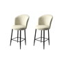 Hanah Home Juego de 2 Taburetes de Bar Crema y Negro